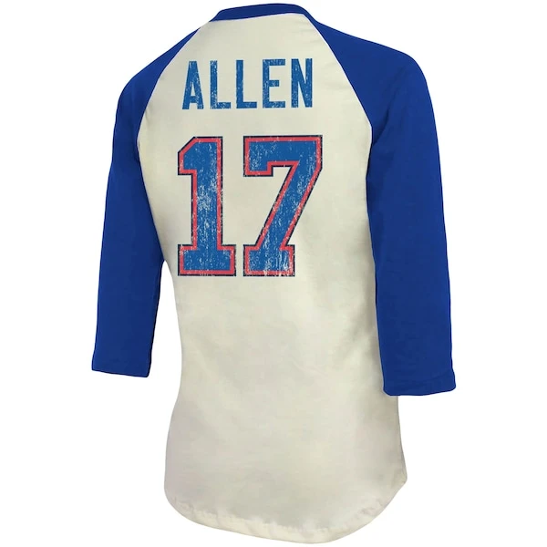 Women's Fanatics Branded Josh Allen Cream/Royal Buffalo Bills Player Raglan Name & Number Fitted 3/4-Sleeve T-Shirt 5 Women's Fanatics Branded Josh Allen Cream/Royal Buffalo Bills Player Raglan Name & Number Fitted 3/4-Sleeve T-Shirt - Image 3