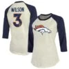 Women's Majestic Threads Russell Wilson Cream/Navy Denver Broncos Name & Number Raglan 3/4 Sleeve T-Shirt -Riddel Shop 4 sleeve t shirt pi4791000 altimages ff 4791794 001df5273f1f11d90c59alt1 full