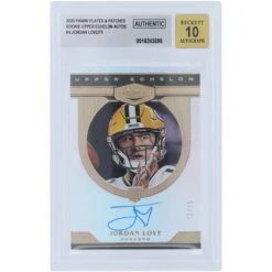 Jordan Love Green Bay Packers Autographed 2020 Panini Plates & Patches Upper Echelon #UE-JL #72/75 BGS Authenticated 10 Rookie Card