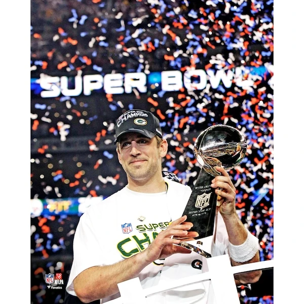 Aaron Rodgers Green Bay Packers Unsigned 8" X 10" Super Bowl XLV Vince Lombardi Trophy Photograph 3 Aaron Rodgers Green Bay Packers Unsigned 8" X 10" Super Bowl XLV Vince Lombardi Trophy Photograph