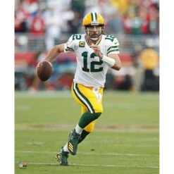 Aaron Rodgers Green Bay Packers Unsigned Running With Ball Photograph