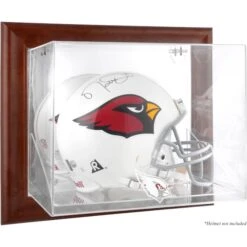 Arizona Cardinals Brown Framed Wall-Mountable Logo Helmet Case