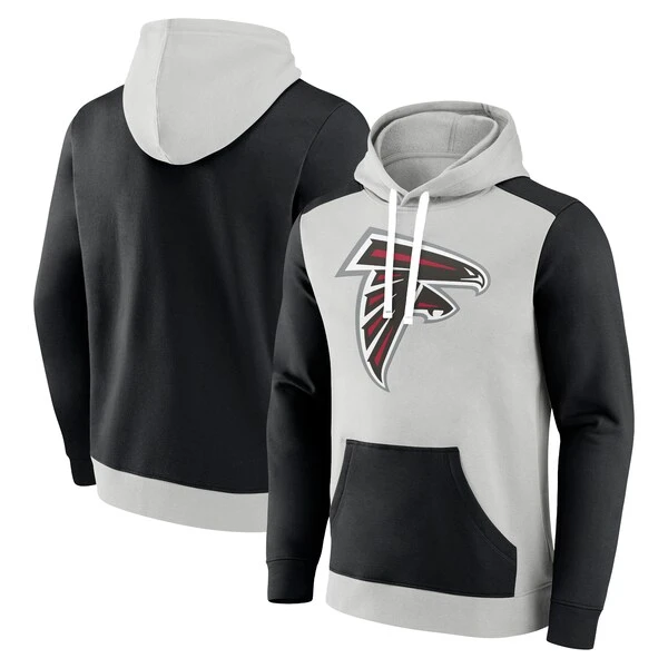 Men's Fanatics Branded Silver/Black Atlanta Falcons Big & Tall Team Fleece Pullover Hoodie 3 Men's Fanatics Branded Silver/Black Atlanta Falcons Big & Tall Team Fleece Pullover Hoodie