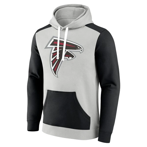 Men's Fanatics Branded Silver/Black Atlanta Falcons Big & Tall Team Fleece Pullover Hoodie 4 Men's Fanatics Branded Silver/Black Atlanta Falcons Big & Tall Team Fleece Pullover Hoodie - Image 2