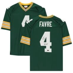 Brett Favre Green Bay Packers Autographed Green Mitchell & Ness Replica Jersey With "95 96 97 MVP" Inscription