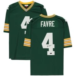 Brett Favre Green Bay Packers Autographed Green Mitchell & Ness Replica Jersey