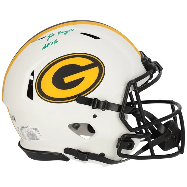 Brett Favre Green Bay Packers Autographed Riddell Lunar Eclipse Alternate Speed Authentic Helmet With "HOF 16" Inscription 3 Brett Favre Green Bay Packers Autographed Riddell Lunar Eclipse Alternate Speed Authentic Helmet With "HOF 16" Inscription