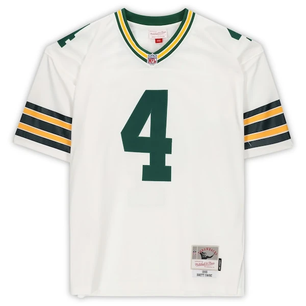 Brett Favre White Green Bay Packers Autographed Mitchell & Ness Replica Jersey 5 Brett Favre White Green Bay Packers Autographed Mitchell & Ness Replica Jersey - Image 3