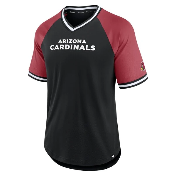 Men's Fanatics Branded Black/Cardinal Arizona Cardinals Second Wind Raglan V-Neck T-Shirt 4 Men's Fanatics Branded Black/Cardinal Arizona Cardinals Second Wind Raglan V-Neck T-Shirt - Image 2