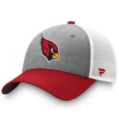 Men's Fanatics Branded Heathered Gray/Cardinal Arizona Cardinals Tri-Tone Trucker Snapback Hat