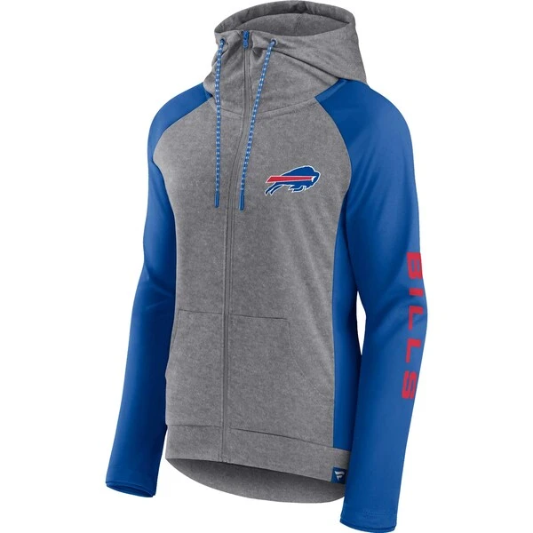 Women's Fanatics Branded Heather Gray/College Royal Buffalo Bills Blind Side Lightweight Full-Zip Hoodie 4 Women's Fanatics Branded Heather Gray/College Royal Buffalo Bills Blind Side Lightweight Full-Zip Hoodie - Image 2