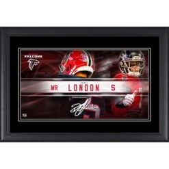 Drake London Atlanta Falcons Facsimile Signature Framed 10" X 18" Player Nameplate Collage