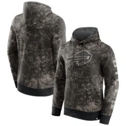 Men's Fanatics Branded Black/Gray Buffalo Bills Blackout Tonal Pullover Hoodie