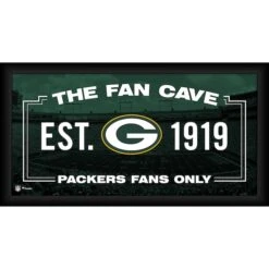 Green Bay Packers Framed 10" X 20" Fan Cave Collage