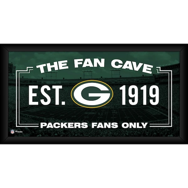 Green Bay Packers Framed 10" X 20" Fan Cave Collage 3 Green Bay Packers Framed 10" X 20" Fan Cave Collage