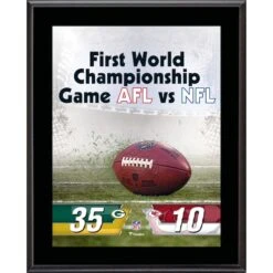 Green Bay Packers Vs. Kansas City Chiefs Super Bowl I 10.5" X 13" Sublimated Plaque