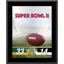 Green Bay Packers Vs. Las Vegas Raiders Super Bowl II 10.5" X 13" Sublimated Plaque