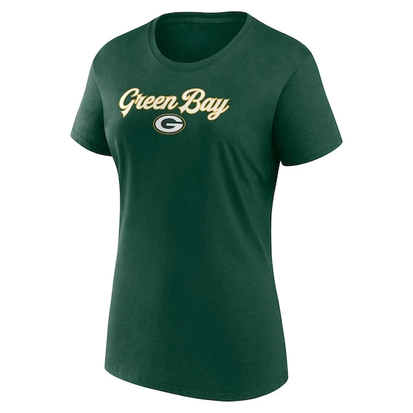 Women's Fanatics Branded Green/Heather Charcoal Green Bay Packers Script T-Shirt & Shorts Lounge Set 4 Women's Fanatics Branded Green/Heather Charcoal Green Bay Packers Script T-Shirt & Shorts Lounge Set - Image 2