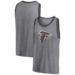 Men's Fanatics Branded Heathered Gray/Heathered Charcoal Atlanta Falcons Famous Tri-Blend Tank Top