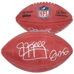 Joe Montana San Francisco 49ers & Jim Kelly Buffalo Bills Autographed Duke Full Color Football
