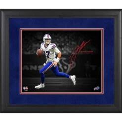 Josh Allen Buffalo Bills Framed 11" X 14" Spotlight Photograph - Facsimile Signature