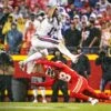 Josh Allen Buffalo Bills Unsigned Hurdle In Win Vs. Chiefs Photograph