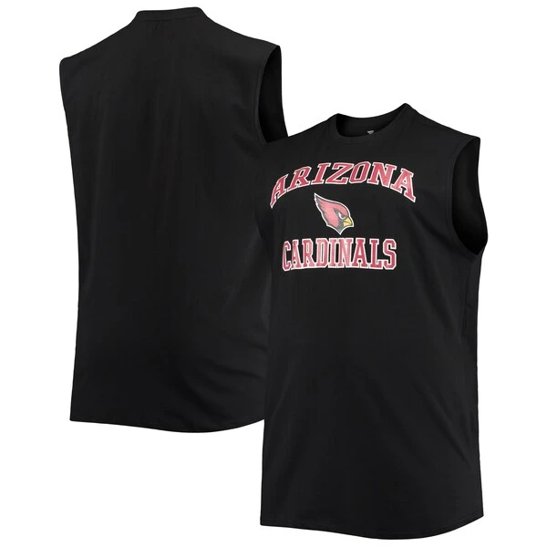 Men's Black Arizona Cardinals Big & Tall Muscle Tank Top 3 Men's Black Arizona Cardinals Big & Tall Muscle Tank Top