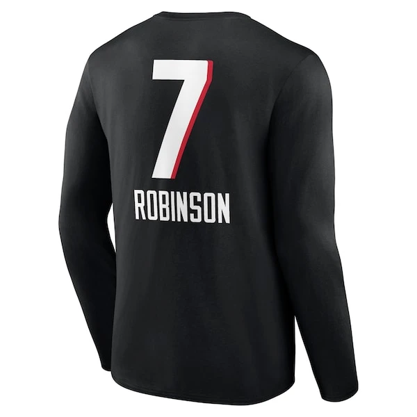 Men's Fanatics Branded Bijan Robinson Black Atlanta Falcons Team Wordmark Name & Number Long Sleeve T-Shirt 5 Men's Fanatics Branded Bijan Robinson Black Atlanta Falcons Team Wordmark Name & Number Long Sleeve T-Shirt - Image 3