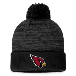 Men's Fanatics Branded Black Arizona Cardinals Defender Cuffed Knit Hat With Pom
