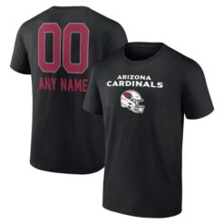 Men's Fanatics Branded Black Arizona Cardinals Personalized Name & Number Team Wordmark T-Shirt