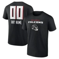 Men's Fanatics Branded Black Atlanta Falcons Personalized Name & Number Team Wordmark T-Shirt