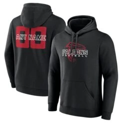 Men's Fanatics Branded Black Atlanta Falcons Stellar Personalized Name & Number Pullover Hoodie
