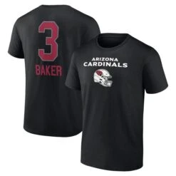 Men's Fanatics Branded Budda Baker Black Arizona Cardinals Team Wordmark Player Name & Number T-Shirt