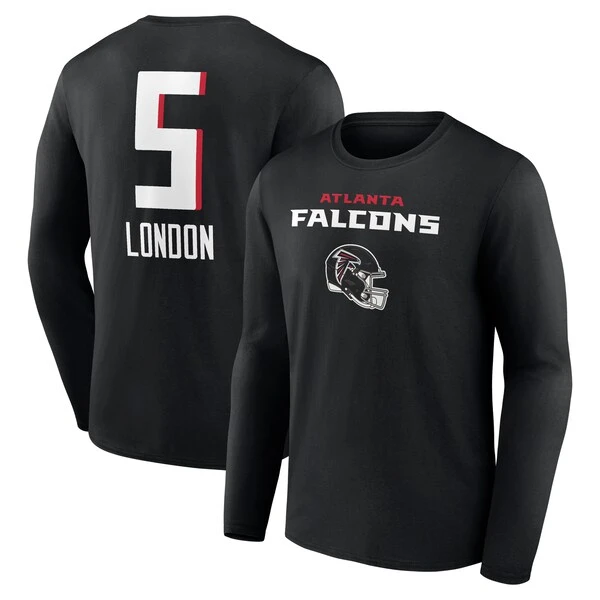 Men's Fanatics Branded Drake London Black Atlanta Falcons Team Wordmark Player Name & Number Long Sleeve T-Shirt 3 Men's Fanatics Branded Drake London Black Atlanta Falcons Team Wordmark Player Name & Number Long Sleeve T-Shirt