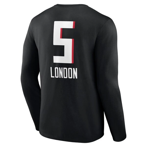 Men's Fanatics Branded Drake London Black Atlanta Falcons Team Wordmark Player Name & Number Long Sleeve T-Shirt 5 Men's Fanatics Branded Drake London Black Atlanta Falcons Team Wordmark Player Name & Number Long Sleeve T-Shirt - Image 3