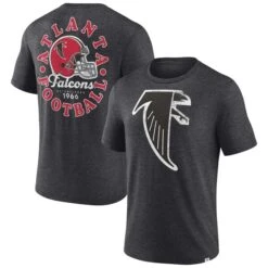 Men's Fanatics Branded Heather Charcoal Atlanta Falcons Oval Bubble Tri-Blend T-Shirt