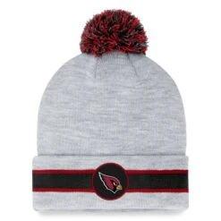 Men's Fanatics Branded Heather Gray Arizona Cardinals Cuffed Knit Hat With Pom