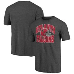 Men's Fanatics Branded Heathered Charcoal Atlanta Falcons Hometown Collection Throwback Tri-Blend T-Shirt