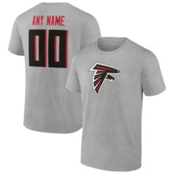 Men's Fanatics Branded Heathered Gray Atlanta Falcons Team Authentic Custom T-Shirt