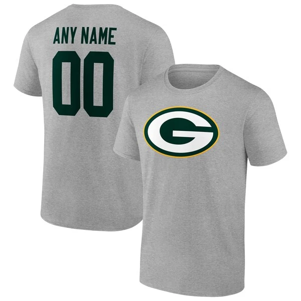 Men's Fanatics Branded Heathered Gray Green Bay Packers Team Authentic Custom T-Shirt 3 Men's Fanatics Branded Heathered Gray Green Bay Packers Team Authentic Custom T-Shirt