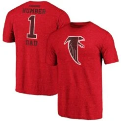 Men's Fanatics Branded Heathered Red Atlanta Falcons Greatest Dad Retro Tri-Blend T-Shirt