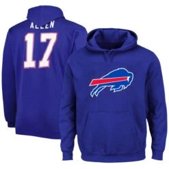 Men's Fanatics Branded Josh Allen Royal Buffalo Bills Big & Tall Fleece Name & Number Pullover Hoodie