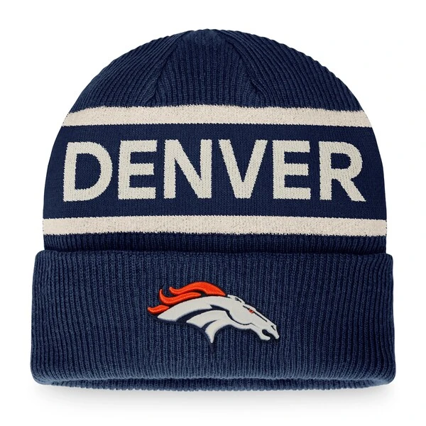 Men's Fanatics Branded Navy Denver Broncos Heritage Cuffed Knit Hat 3 Men's Fanatics Branded Navy Denver Broncos Heritage Cuffed Knit Hat