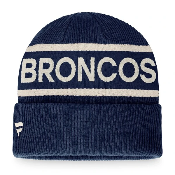 Men's Fanatics Branded Navy Denver Broncos Heritage Cuffed Knit Hat 4 Men's Fanatics Branded Navy Denver Broncos Heritage Cuffed Knit Hat - Image 2