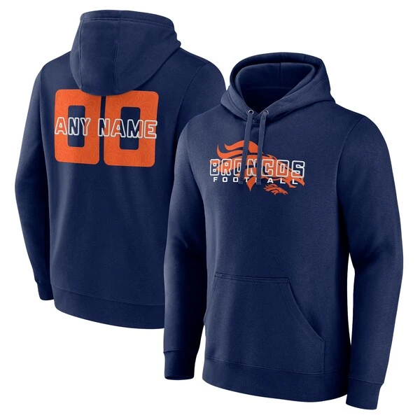 Men's Fanatics Branded Navy Denver Broncos Stellar Personalized Name & Number Pullover Hoodie 3 Men's Fanatics Branded Navy Denver Broncos Stellar Personalized Name & Number Pullover Hoodie