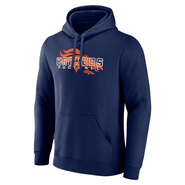 Men's Fanatics Branded Navy Denver Broncos Stellar Personalized Name & Number Pullover Hoodie 4 Men's Fanatics Branded Navy Denver Broncos Stellar Personalized Name & Number Pullover Hoodie - Image 2