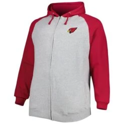 Men's Heather Gray Arizona Cardinals Big & Tall Fleece Raglan Full-Zip Hoodie Jacket -Riddel Shop mens heather gray arizona cardinals big and tall fleece raglan full zip hoodie jacket pi4963000 altimages ff 4963702 01d76ef09297803a6560alt2 full