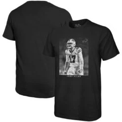 Men's Majestic Threads Josh Allen Black Buffalo Bills Oversized Player Image T-Shirt
