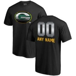Men's NFL Pro Line By Fanatics Branded Black Green Bay Packers Personalized Midnight Mascot T-Shirt