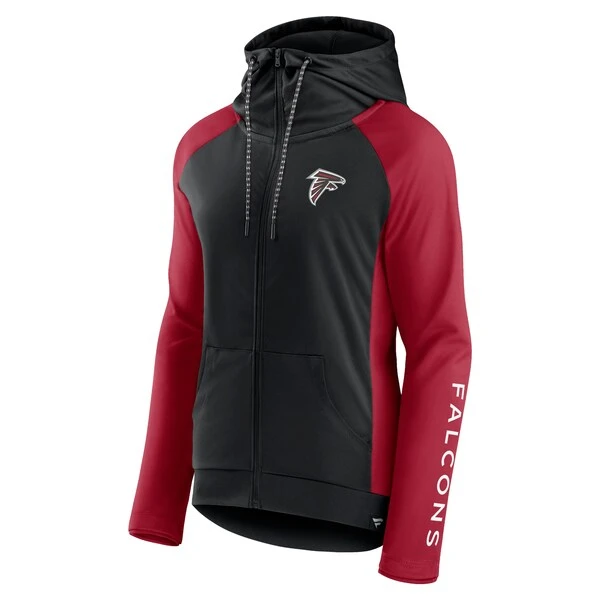Women's Fanatics Branded Black/Red Atlanta Falcons End Around Lightweight Raglan Full-Zip Hoodie Jacket 4 Women's Fanatics Branded Black/Red Atlanta Falcons End Around Lightweight Raglan Full-Zip Hoodie Jacket - Image 2
